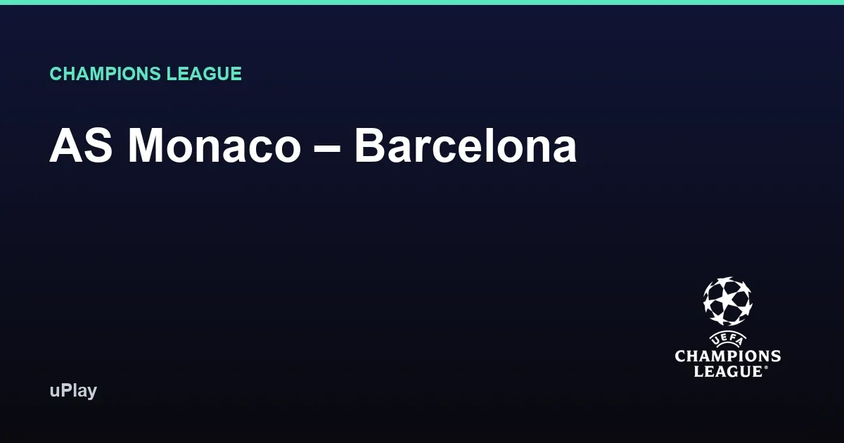 Fotboll på gräset framför en upplyst läktare före Champions League-matchen mellan AS Monaco och Barcelona